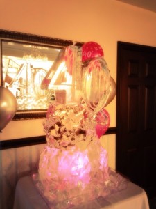 Birthday Number ice sculpture