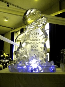 Rugby Ball Vodka Luge with engraving